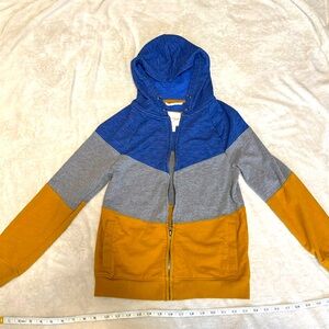 Kids blue and gold zipper hoodie
